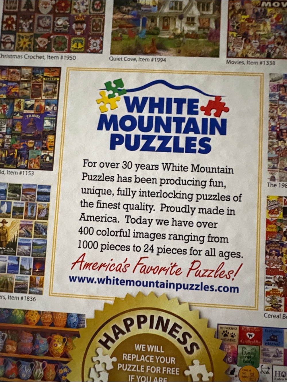 White Mountain Foods We Loved Puzzle - 1000 Pieces - Picture 4 of 4